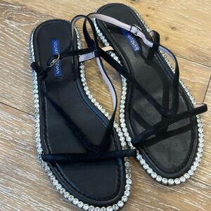 Black sandals with stones
